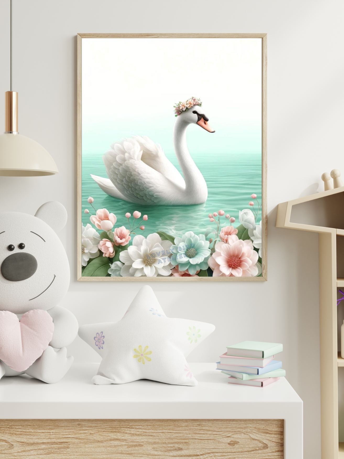 Tableau  Cygne & Lac Fleuri