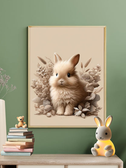 Affiche Lapin Écru