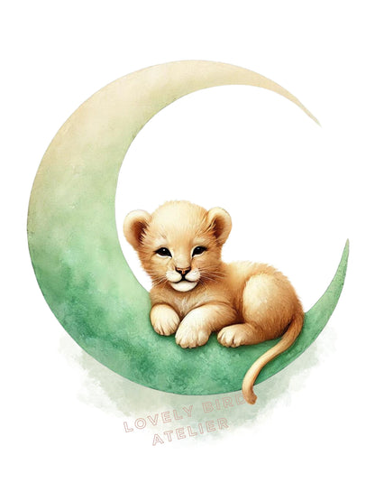 Tableau Petit Lion & Lune