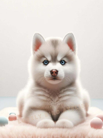 Affiche Bébé Husky Mignon