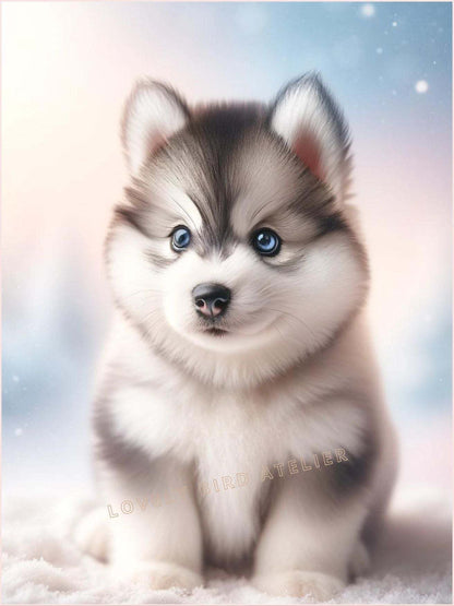 Affiche Husky Rainbow