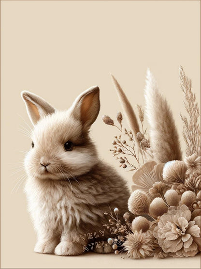 Affiche Lapin Écru