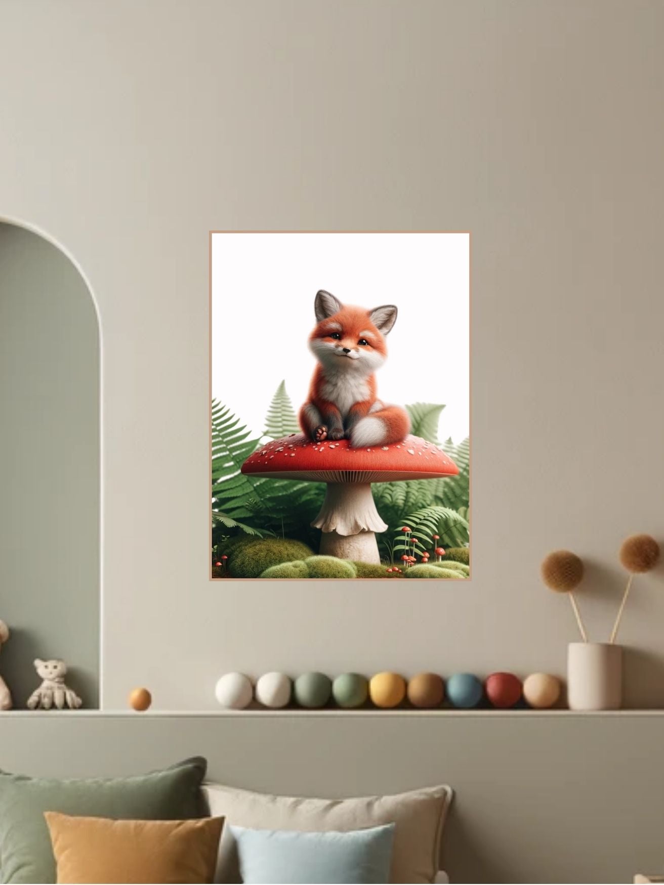 Tableau Petit Renard & Champignon