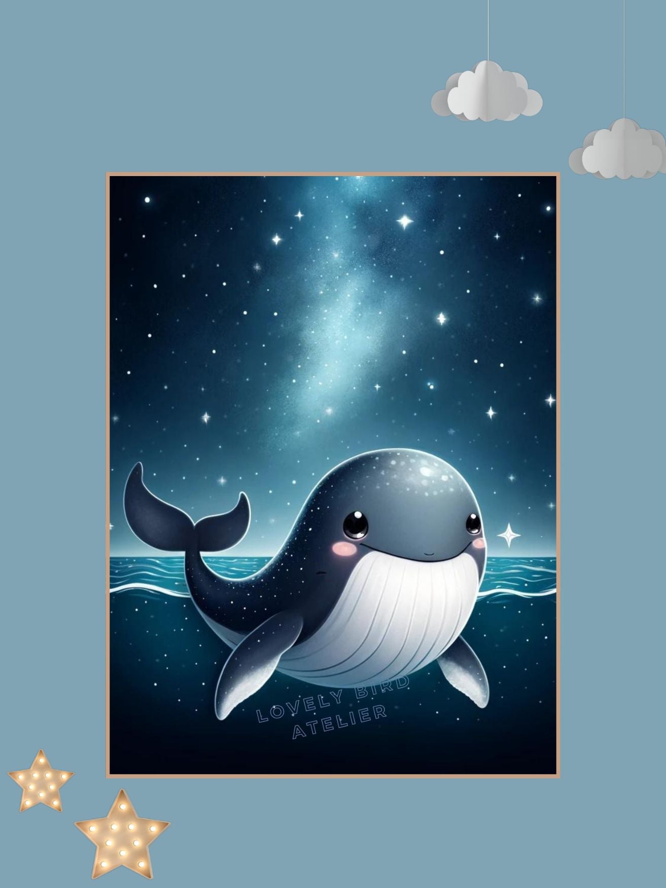 Tableau Baleine & Nuit