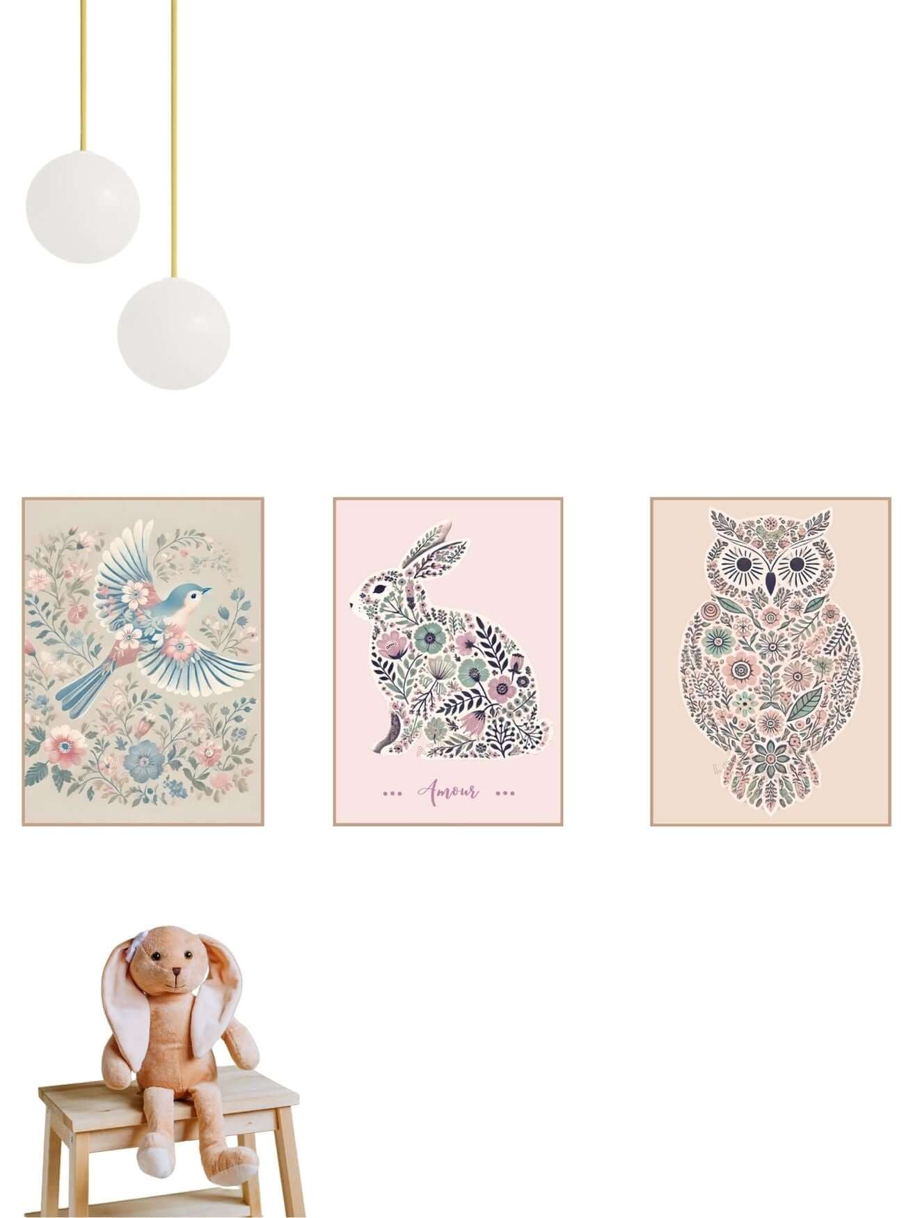 Affiche Petit Lapin & Motifs