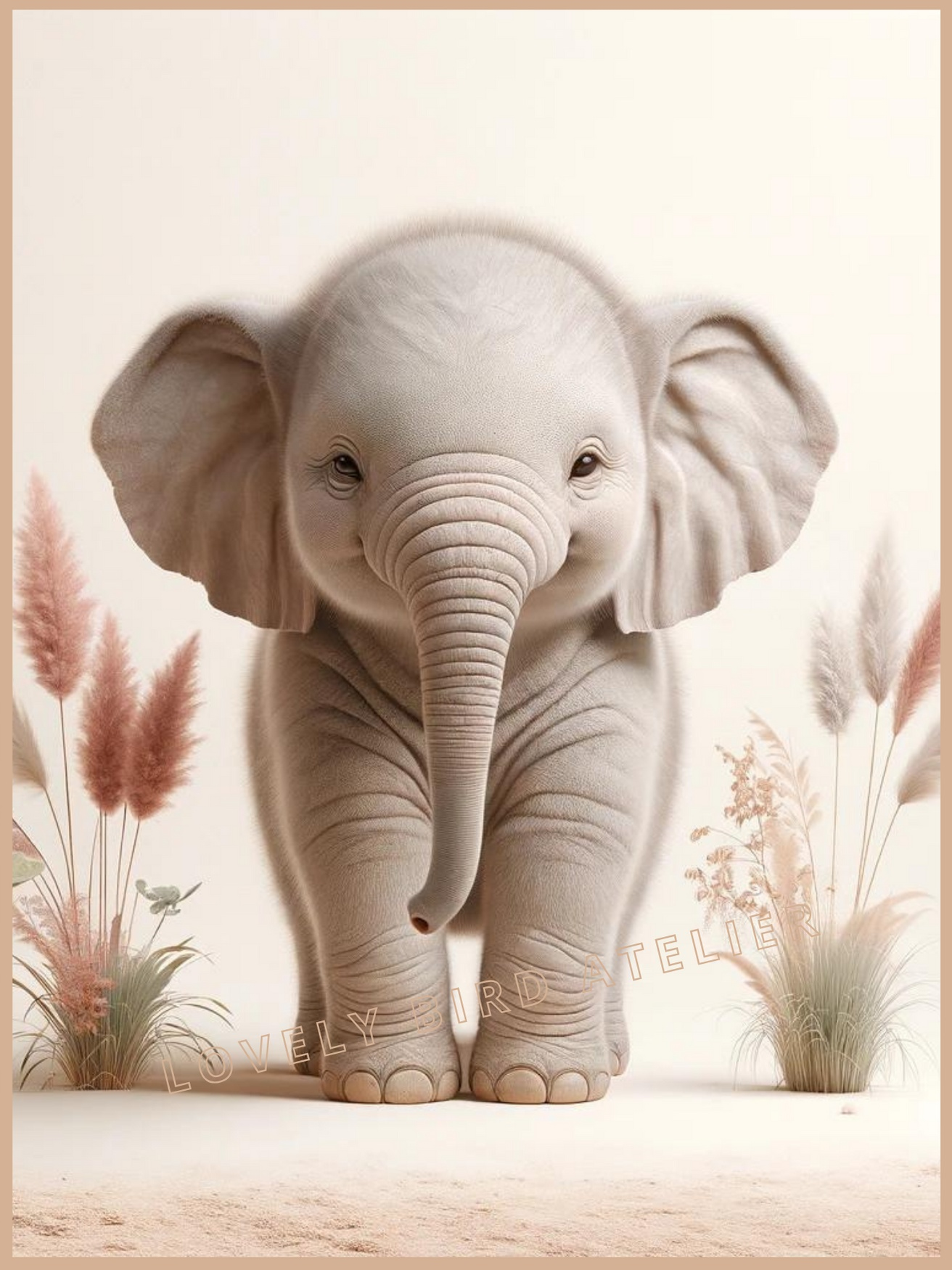 Affiche Bébé Éléphant & Pampa