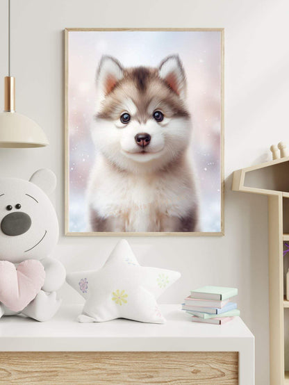 Affiche Husky aux Yeux Marrons variation