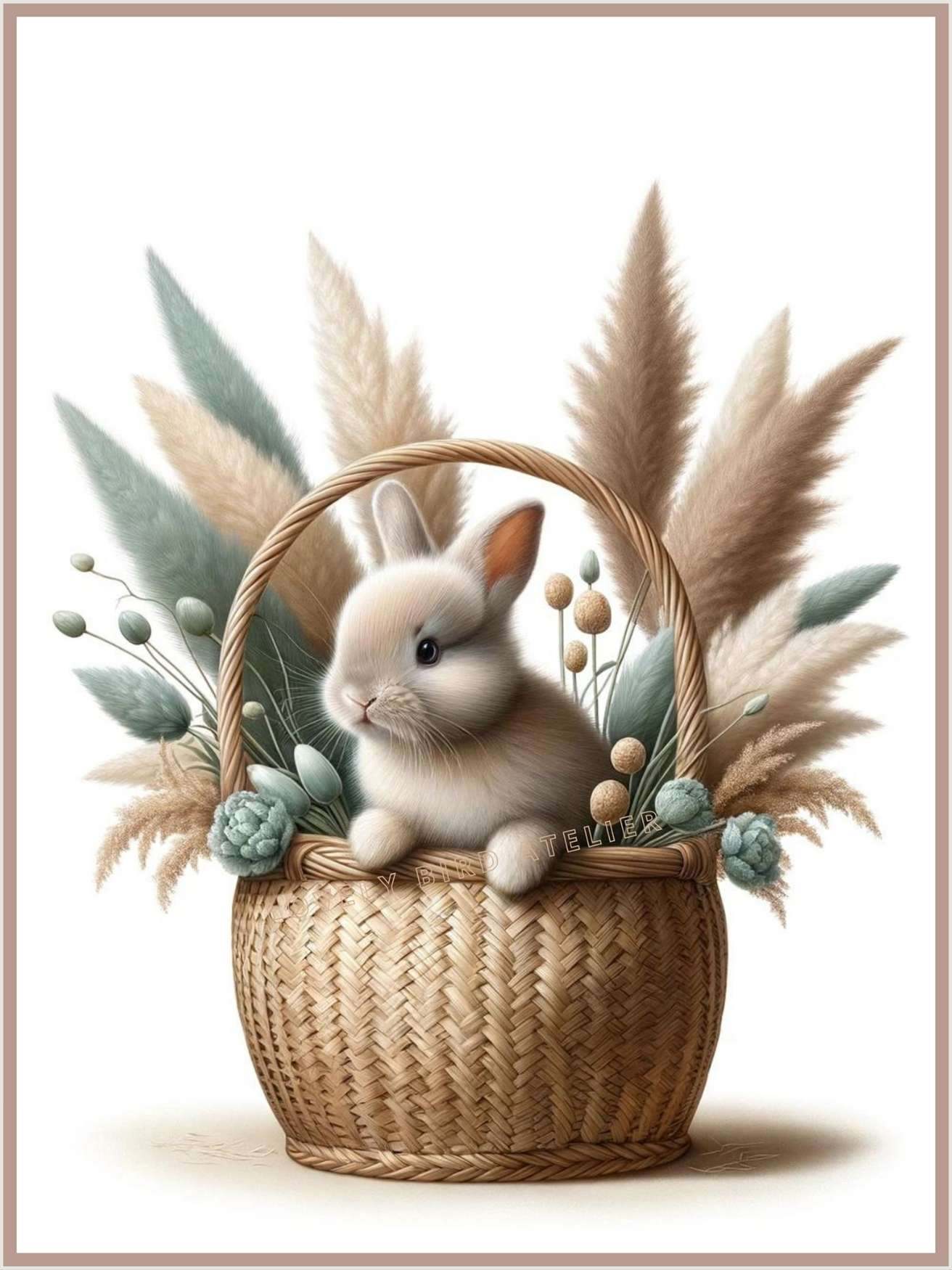 Affiche Lapin & Panier