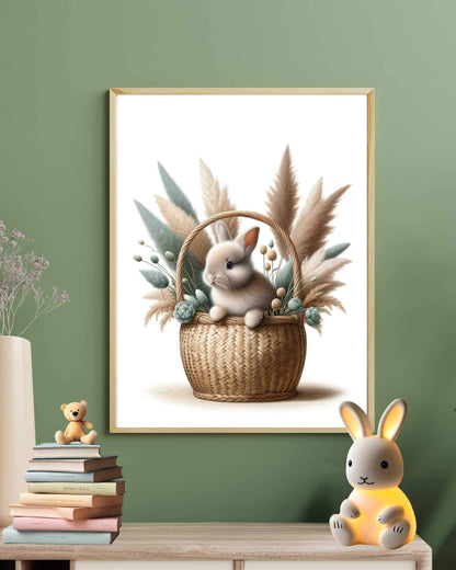 Affiche Lapin & Panier