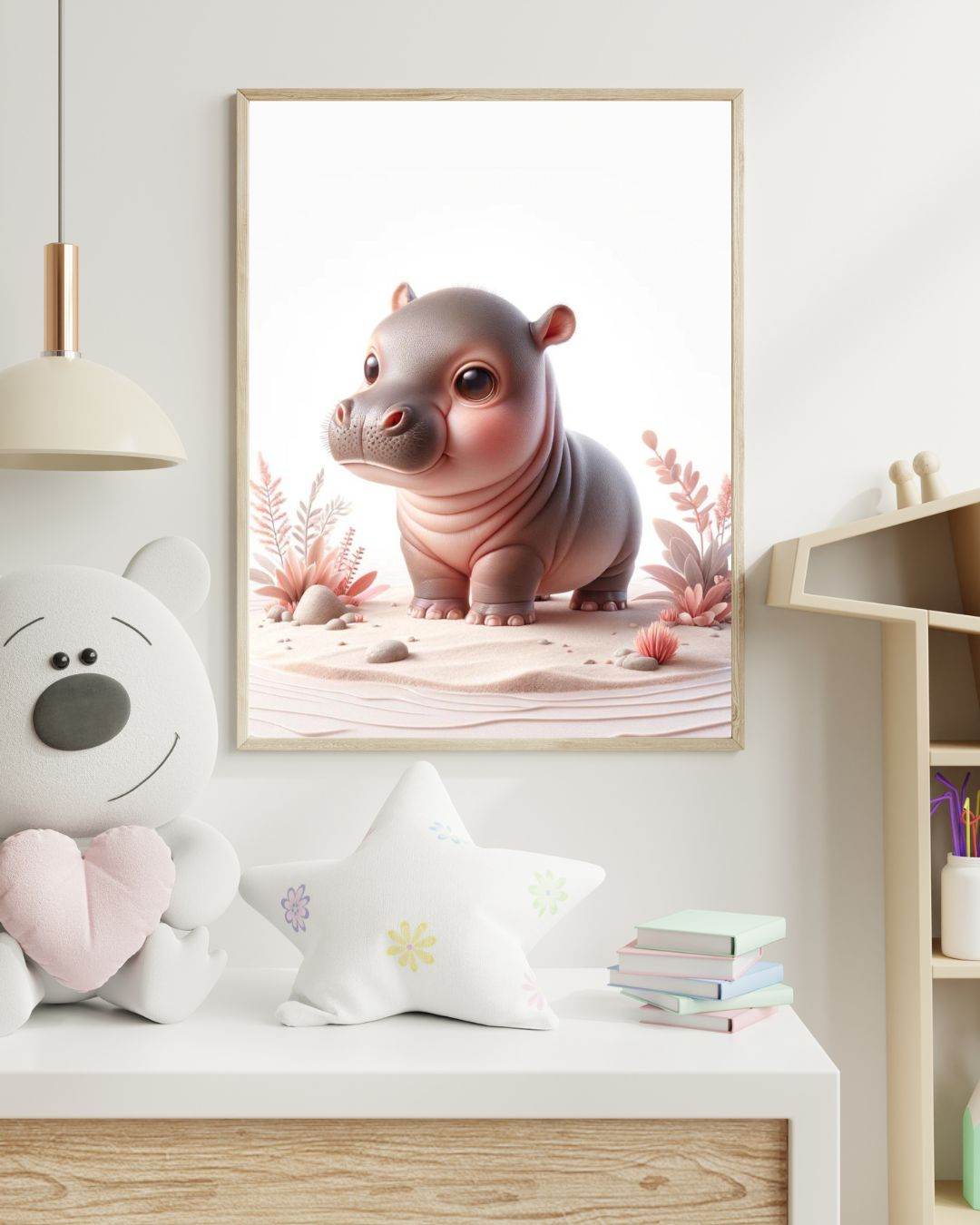 Affiche Bébé Hippopotame