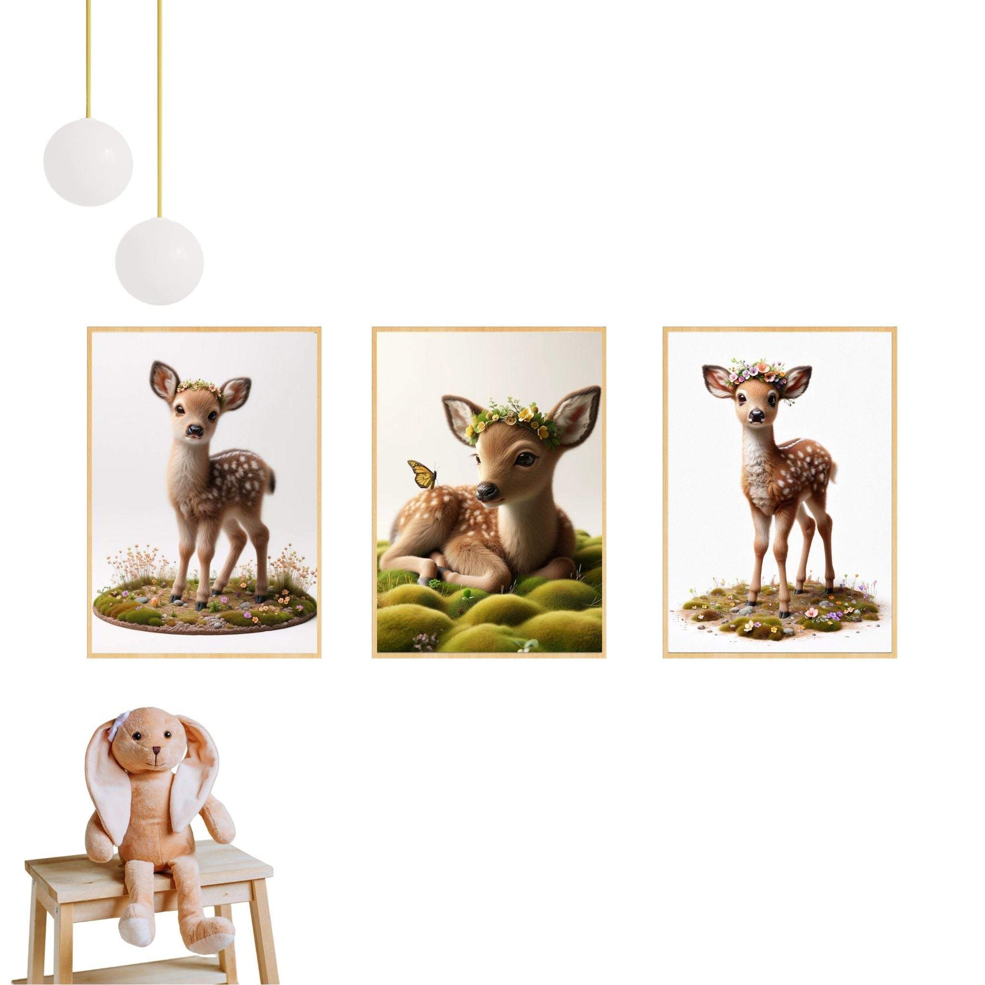 Tableau Biche & Fleurs