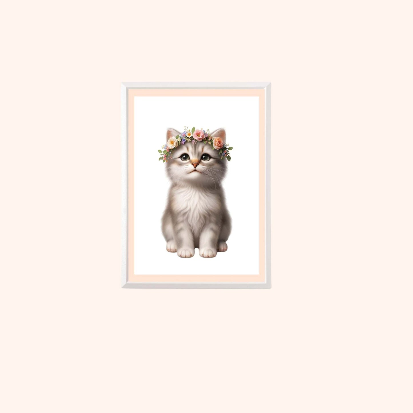 Tableau Chaton  Fleuri