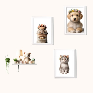 Tableau Chaton  Fleuri