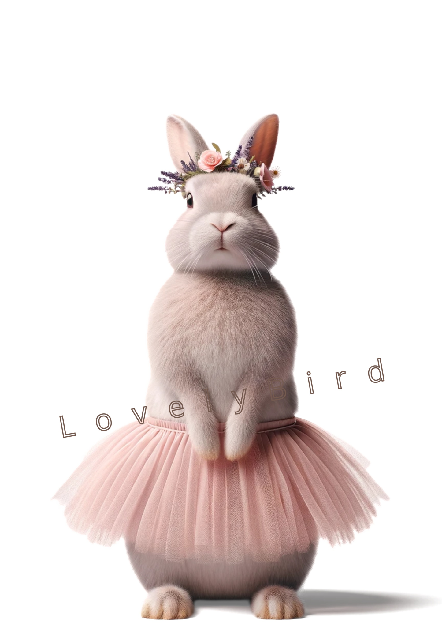 Tableau Lapin Danseuse Rose