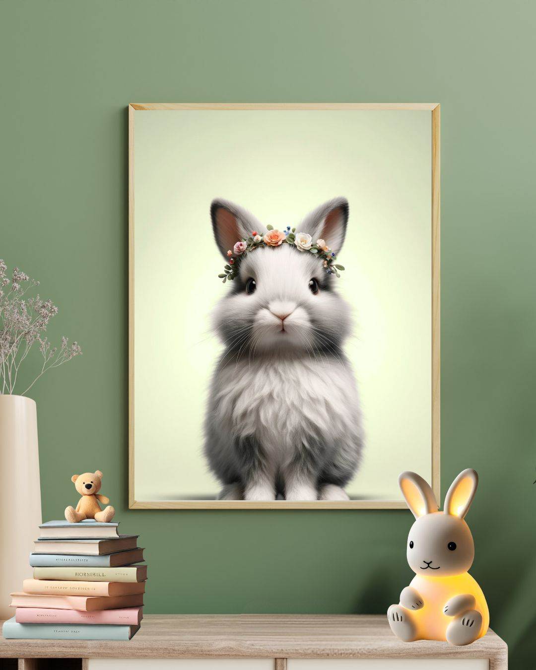 Tableau Lapin Fleuri