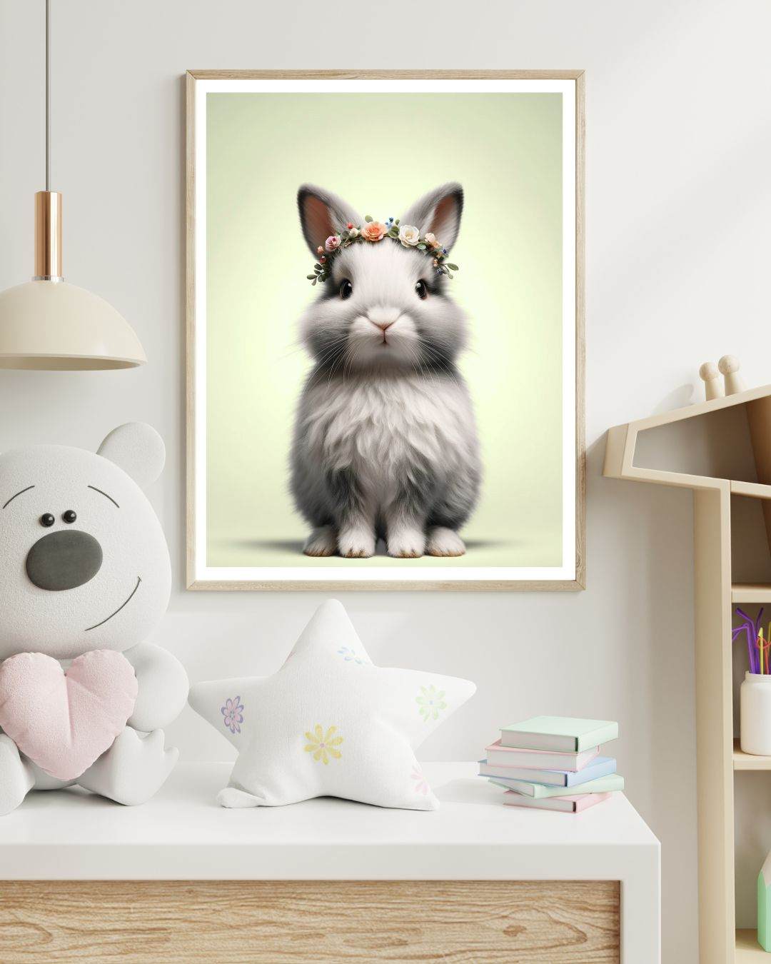 Tableau Lapin Fleuri