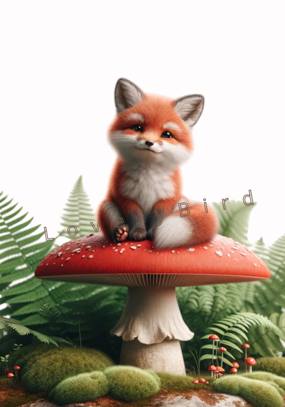 Tableau Petit Renard & Champignon