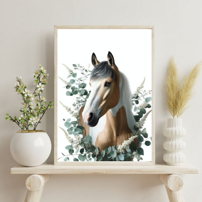 Affiche  Cheval Marron & Blanc